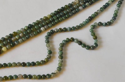 Moss Agate Beads, Natural Round Crystal Beads 4mm to 12mm