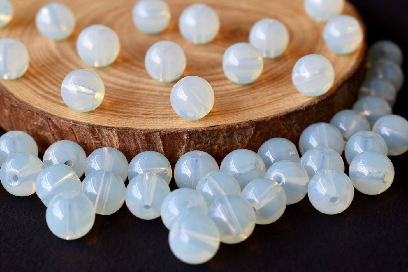 Opal Synthetic Beads, Natural Round Crystal Beads 4mm to 10mm