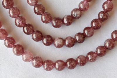 Pink Tourmaline Heated Beads, Natural Round Crystal Beads 4mm to 10mm