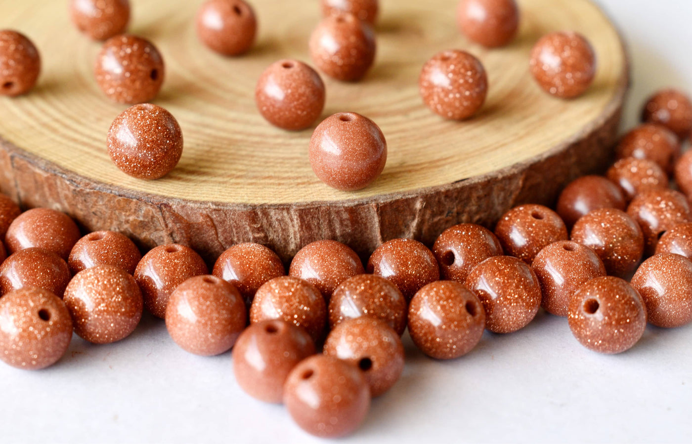 Perles rondes en grès rouge S Grade 4mm, 6mm, 8mm, 10mm, 12mm, 14mm, 16mm