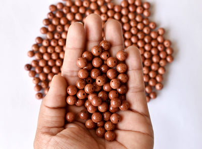 Perles rondes en grès rouge S Grade 4mm, 6mm, 8mm, 10mm, 12mm, 14mm, 16mm