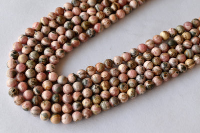 Rhodochrosite Beads, Natural Round Crystal Beads 4mm to 12mm