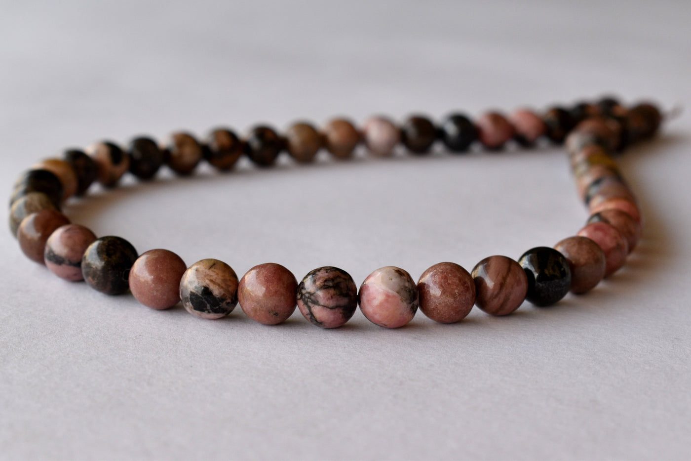 Rhodonite Beads, Natural Round Crystal Beads 4mm to 12mm