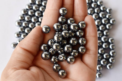 Shungite Elite Beads, Natural Round Crystal Beads 6mm to 10mm
