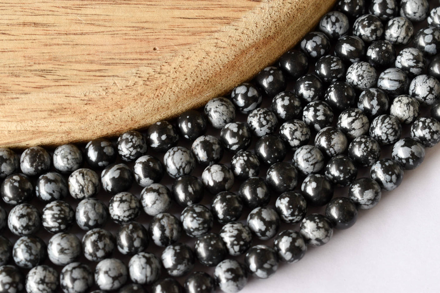 Obsidienne noire flocon de neige A Grade 4mm, 6mm, 8mm, 10mm, 12mm Perles rondes
