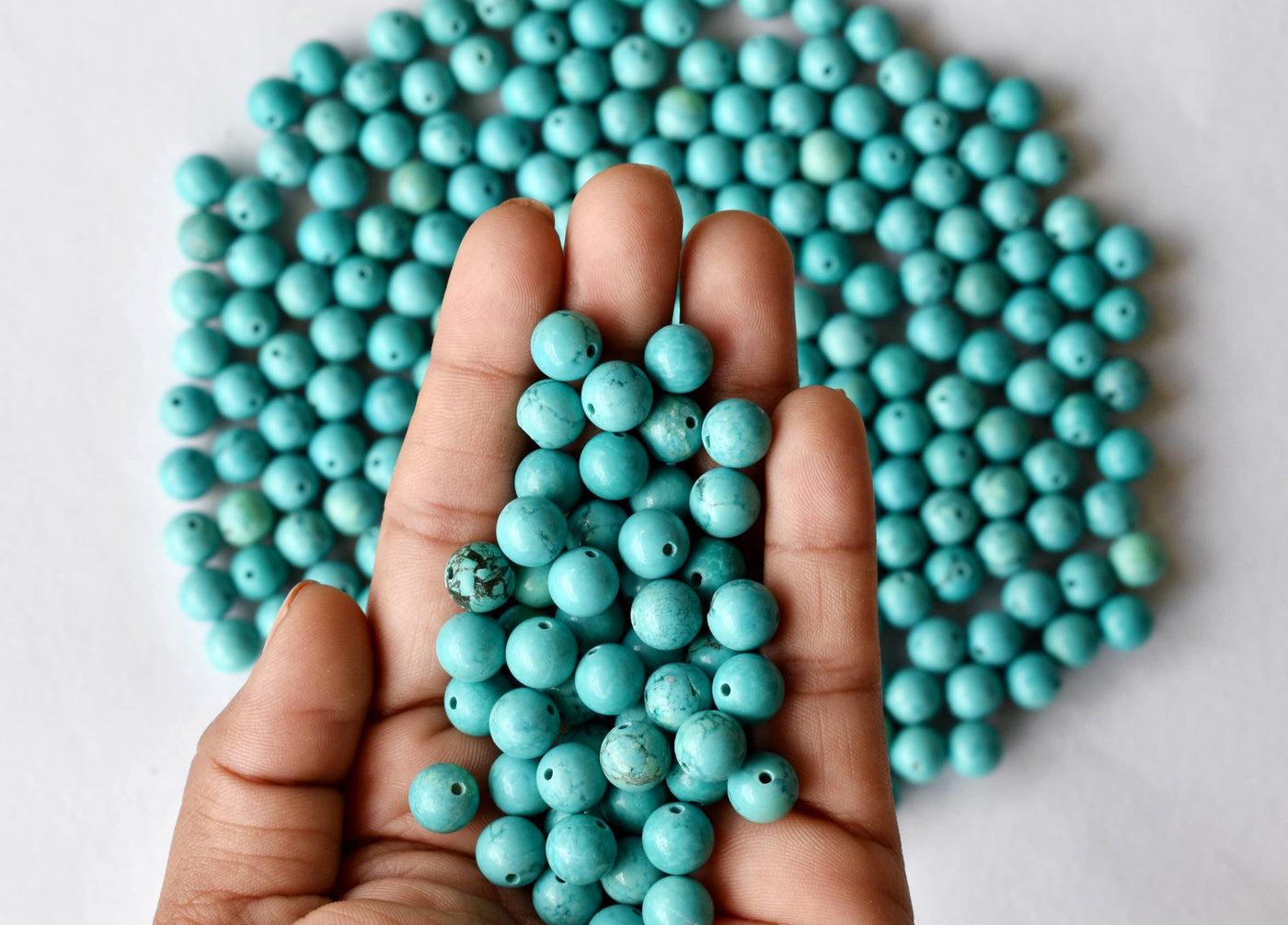 Turquoise Howlite Beads, Natural Round Crystal Beads 4mm to 10mm