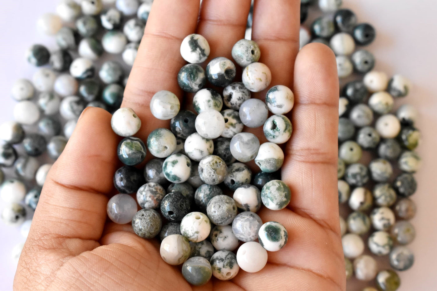 Tree Agate Beads, Natural Round Crystal Beads 4mm to 10mm
