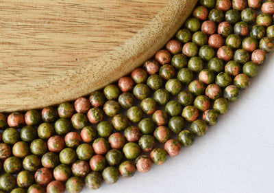 Unakite Beads, Natural Round Crystal Beads 4mm to 12mm