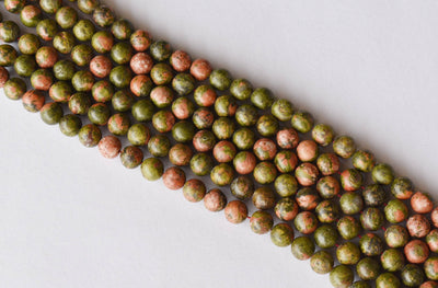 Perles rondes Unakite A Grade 4mm, 6mm, 8mm, 10mm, 12mm