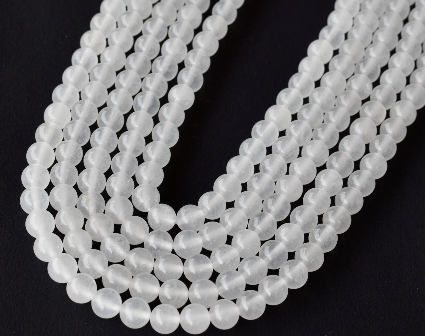 Agate blanche A Grade 6mm, 8mm, 10mm Perles rondes 