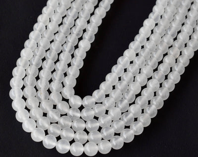 White Agate Beads, Natural Round Crystal Beads 6mm to 10mm