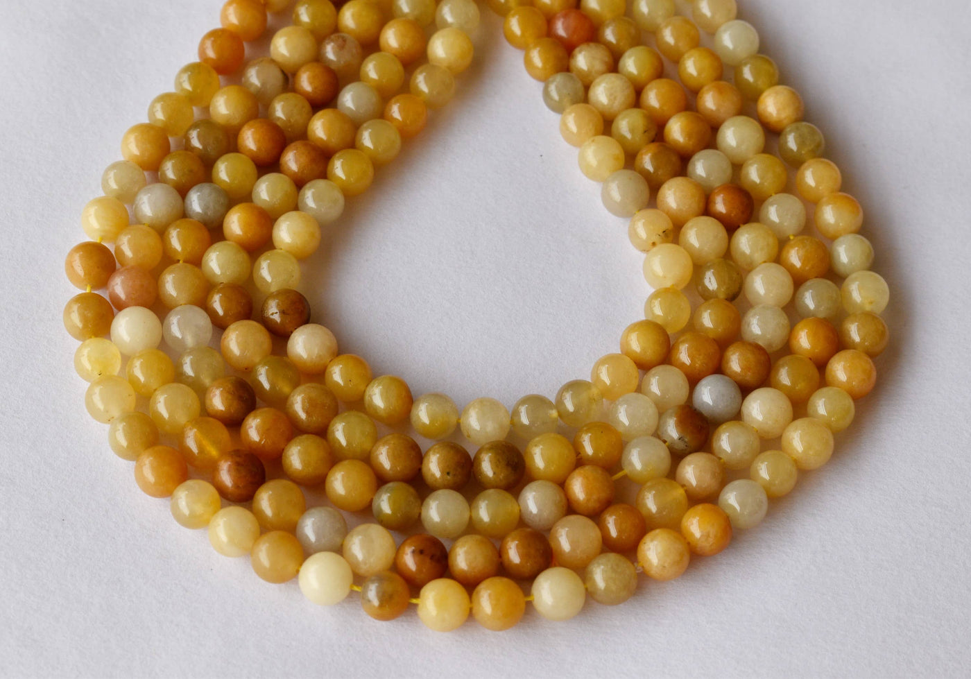 Perles rondes Aventurine jaune A Grade 4mm, 6mm, 8mm, 10mm