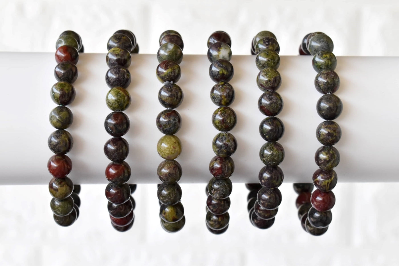 Bracelet en pierre de sang africaine naturelle, Bracelet en cristal de perles rondes, 4mm, 6mm, 8mm, 10mm, 12mm