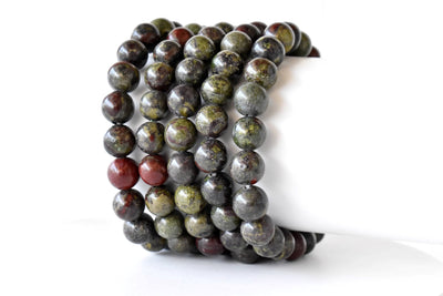 Bracelet en pierre de sang africaine naturelle, Bracelet en cristal de perles rondes, 4mm, 6mm, 8mm, 10mm, 12mm