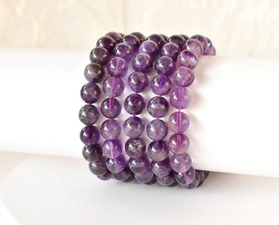 Bracelet améthyste Bracelet de perles rondes AAA, taille 4mm, 6mm, 8mm, 10mm Bracelet de pierres précieuses pierres de guérison