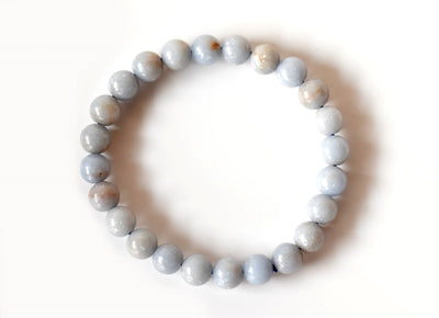 Bracelet Angelite 4 MM, 6 MM, 8 MM, 10 MM, 12 MM Bracelet de perles rondes AAA, Bracelet de pierres précieuses pierres de guérison
