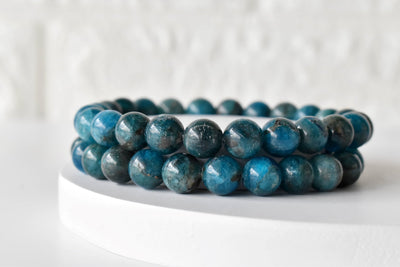 Bracelet en apatite 6 mm, bracelet en perles rondes AAA 8 mm, bracelet en pierres précieuses pierres de guérison