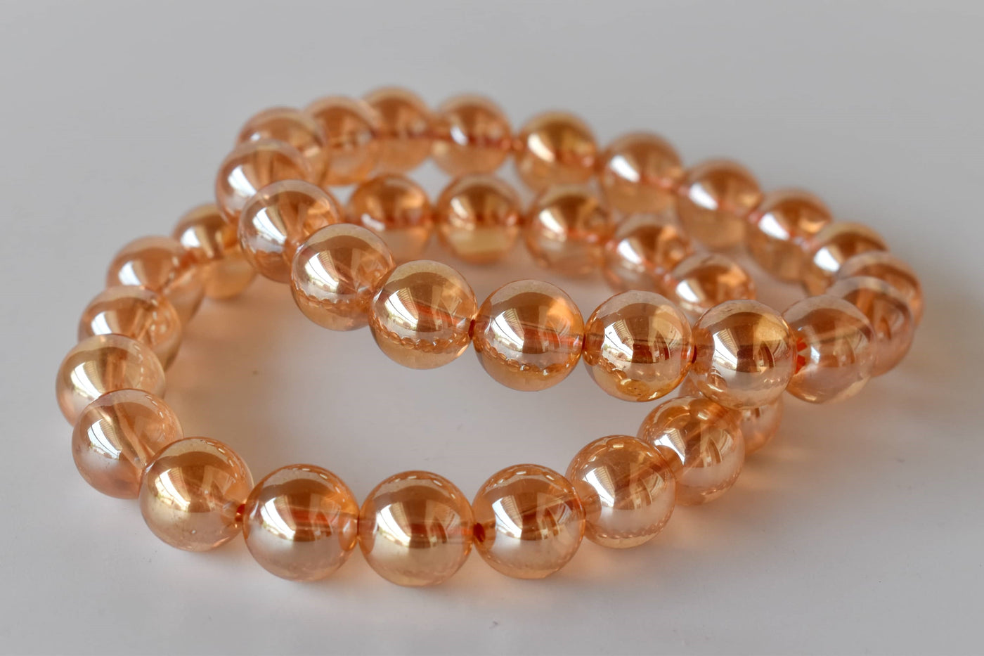 Bracelet Citrine Quartz Aura naturel, 8 mm, bracelet en cristal perlé rond 10 mm