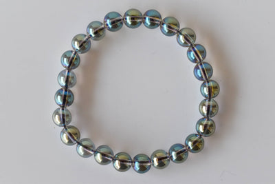 Bracelet Aura Quartz Labradorite naturel, 8 mm, bracelet en cristal perlé rond de 10 mm