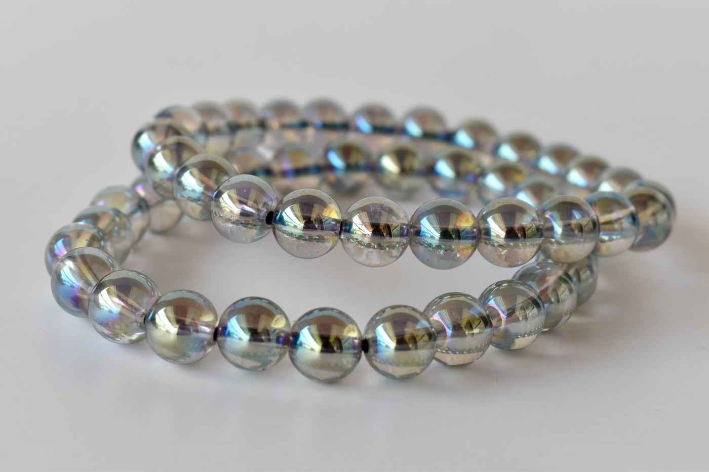 Bracelet Aura Quartz Labradorite naturel, 8 mm, bracelet en cristal perlé rond de 10 mm