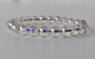 Aura Quartz Rainbow Moonstone Bracelet (Compassion and Patience)