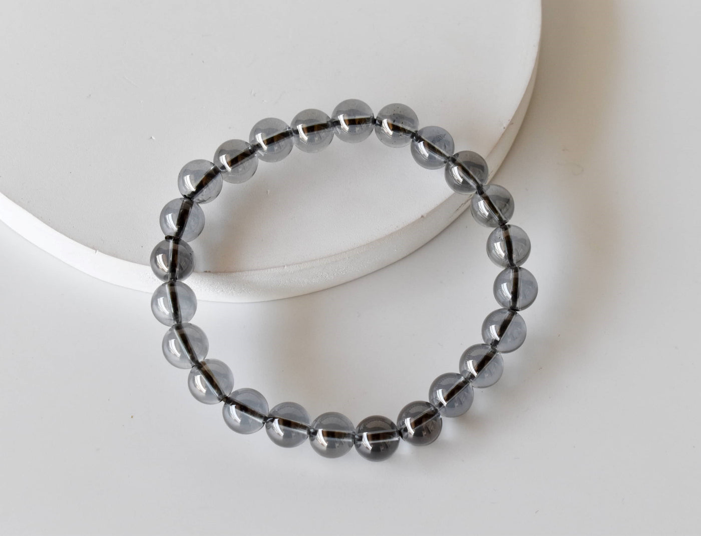 Bracelet en quartz fumé Aura Quartz naturel, 8 mm, bracelet en cristal perlé rond de 10 mm