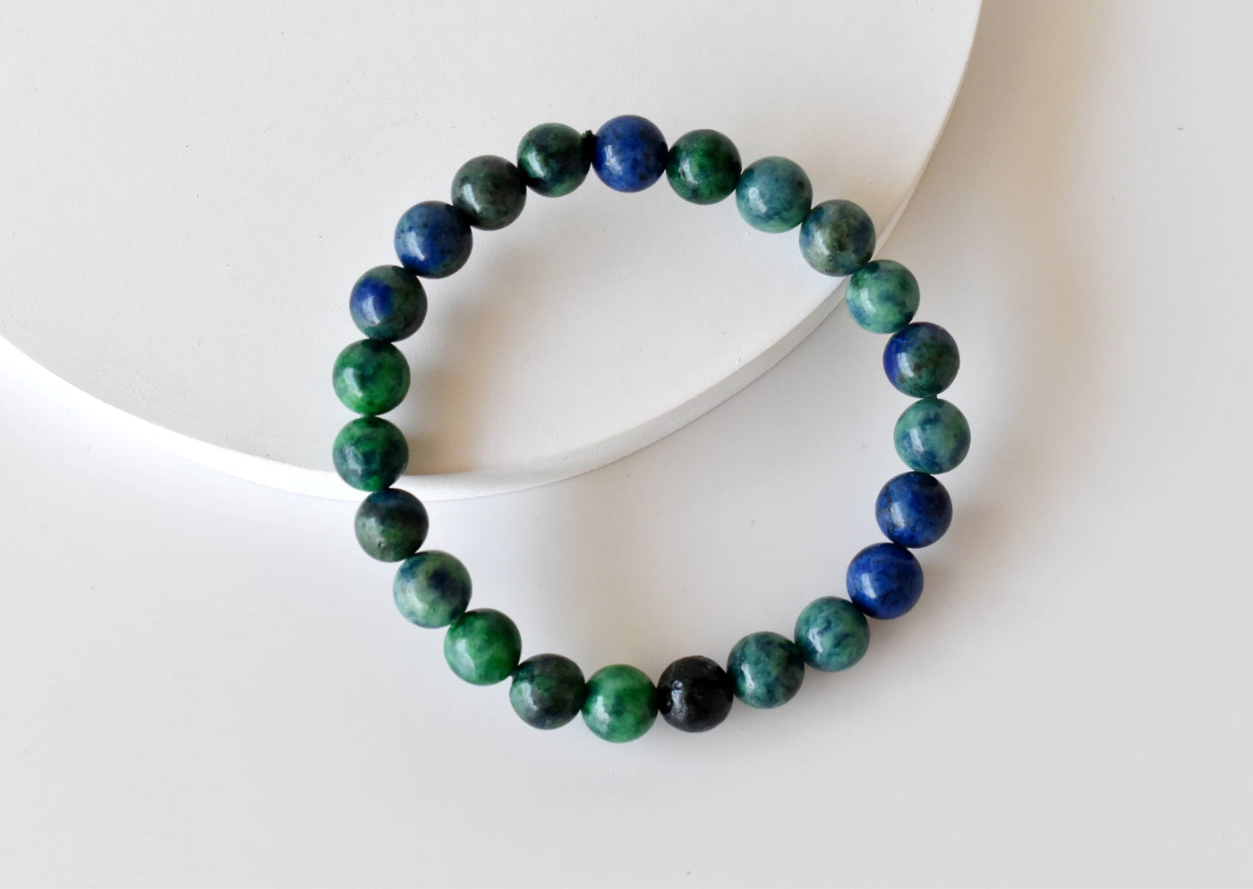 Bracelet Azurite Malachite 4 MM, 6 MM, 8 MM, 10 MM, 12 MM Un Bracelet de perles rondes, Bracelet de pierres précieuses Pierres de guérison