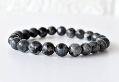 Bracelet Labradorite noire 4 MM, 6 MM, 8 MM, 10 MM, 12 MM Un Bracelet de perles rondes, Bracelet de pierres précieuses Pierres de guérison