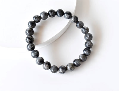 Bracelet Labradorite noire 4 MM, 6 MM, 8 MM, 10 MM, 12 MM Un Bracelet de perles rondes, Bracelet de pierres précieuses Pierres de guérison
