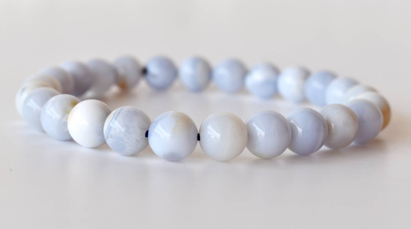 Blue Lace Agate Bracelet (Relaxation and Self Discovery)