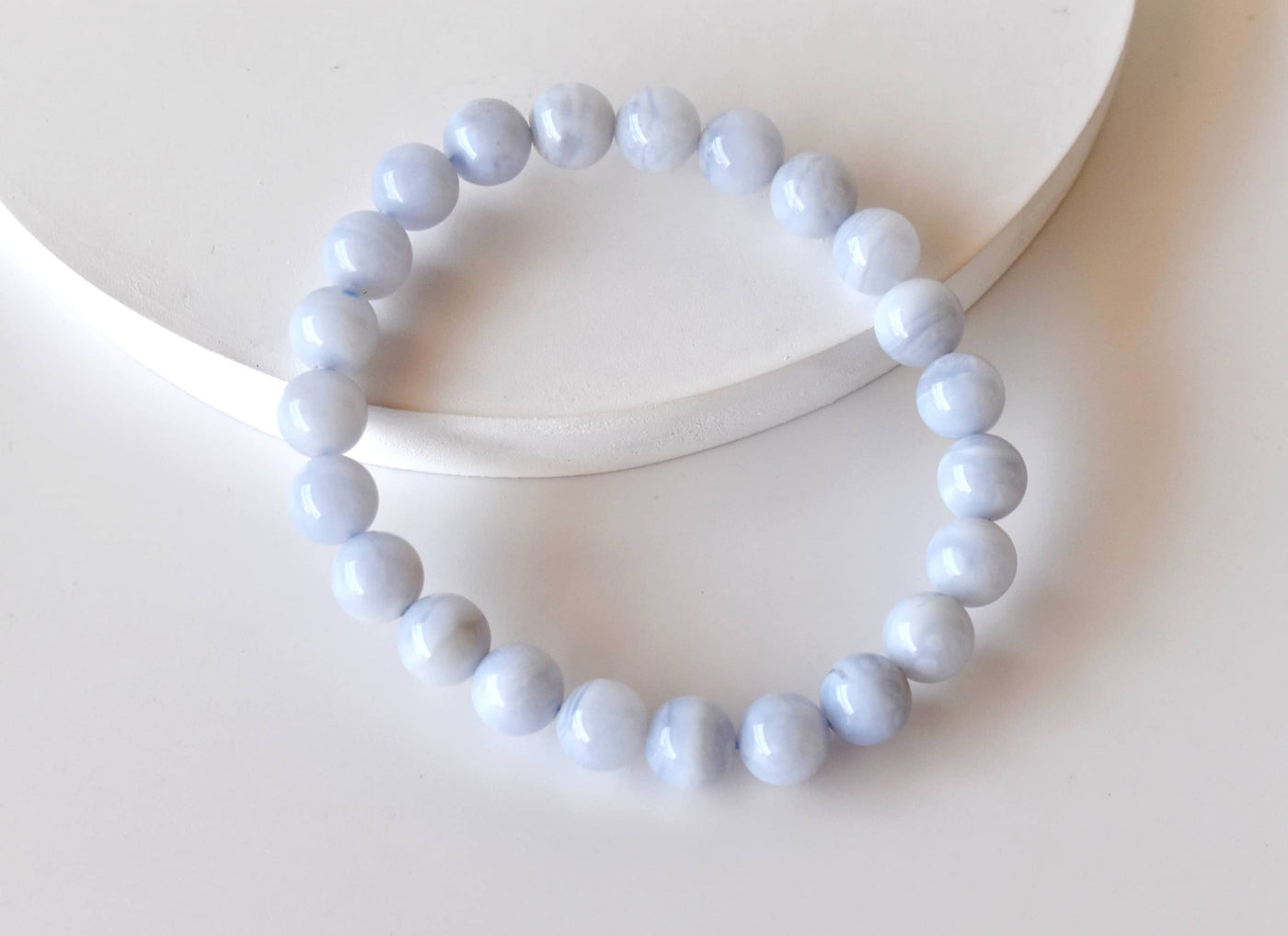 Bracelet en agate de dentelle bleue 4MM, 6MM, 8MM, 10MM Un bracelet de perles rondes, bracelet de pierres précieuses pierres de guérison