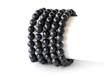Bracelet en grès bleu 4 MM, 6 MM, 8 MM, 10 MM, 12 MM Un bracelet de perles rondes, bracelet de pierres précieuses pierres de guérison