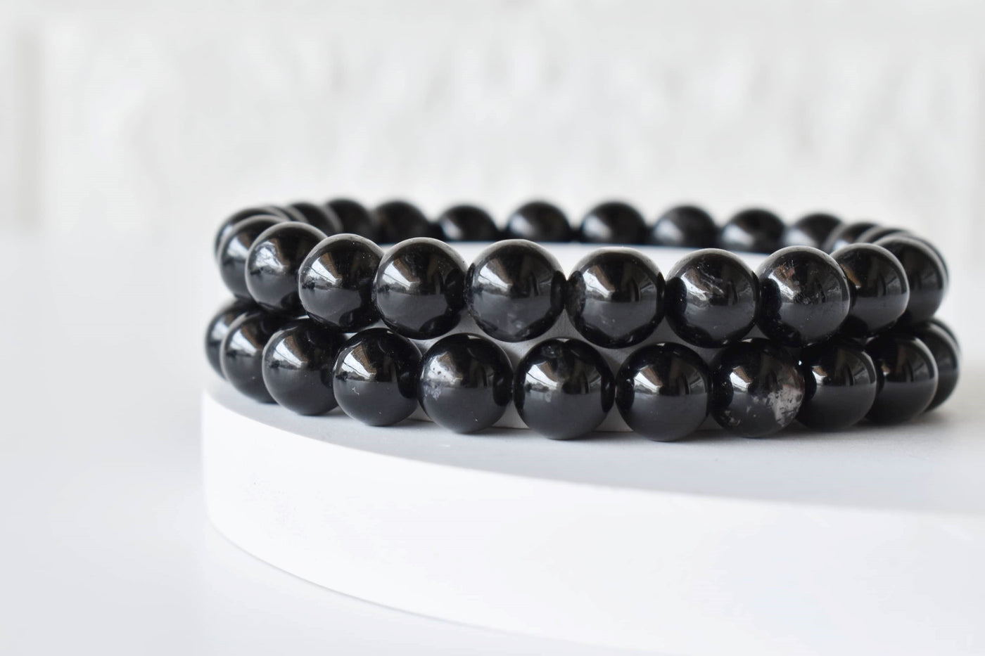 Bracelet en tourmaline noire 4MM, 6MM, 8MM, 10MM, 12MM Un bracelet de perles rondes, bracelet de pierres précieuses pierres de guérison