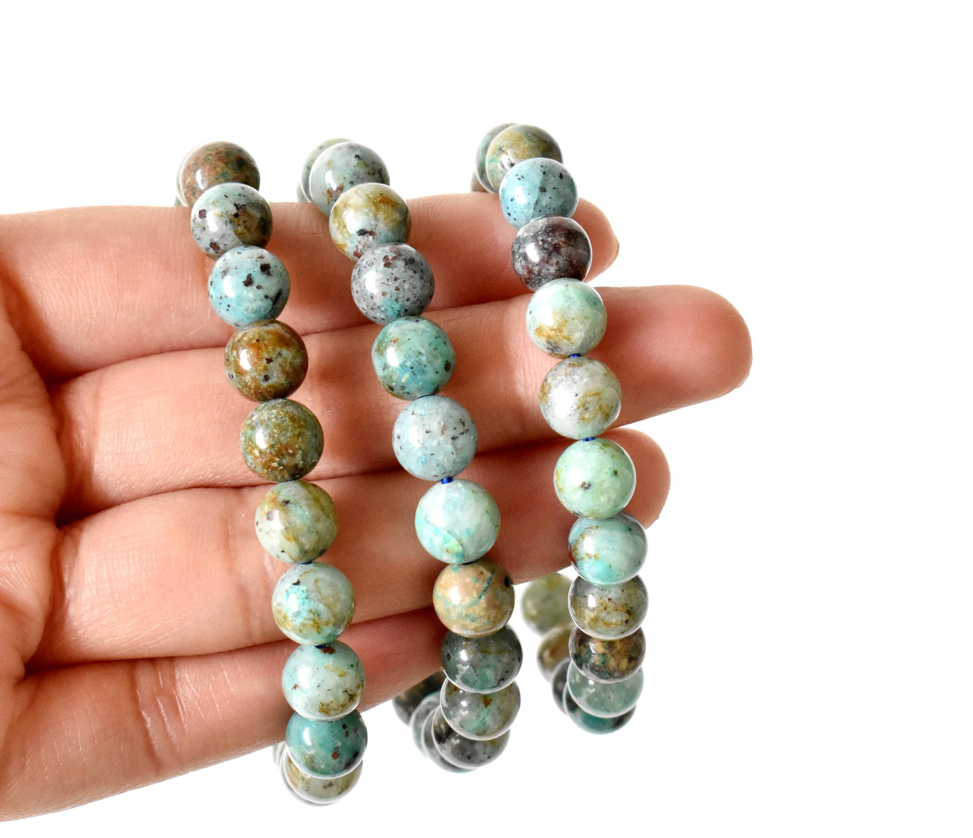 Chrysocolla Stone Beads Bracelet (Clarity and Harmony)