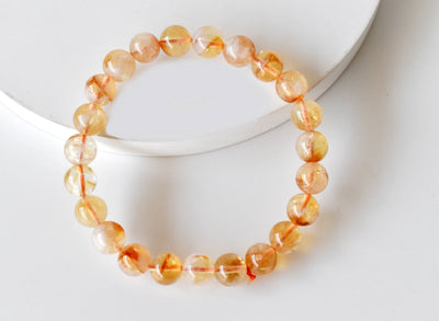 Bracelet en citrine naturelle AAA, 6 mm, 8 mm, bracelet en cristal perlé rond de 10 mm