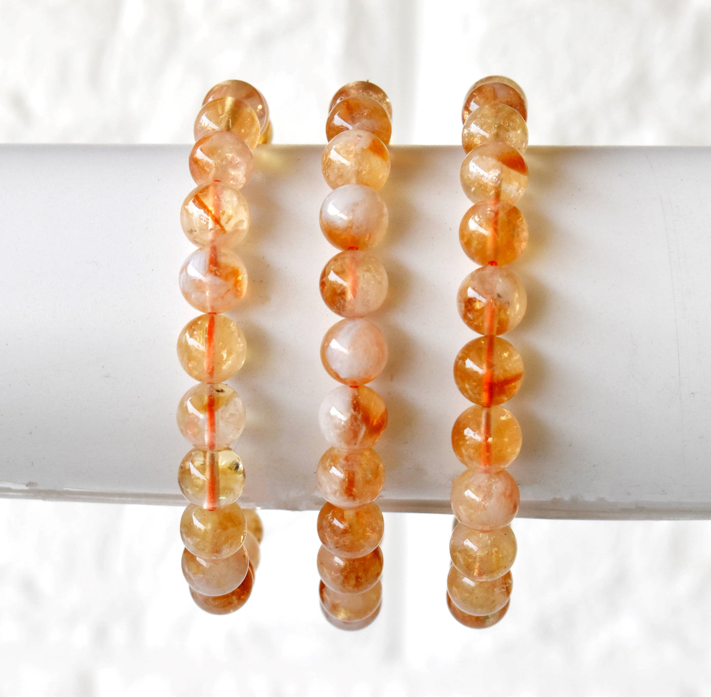 Bracelet en citrine naturelle AAA, 6 mm, 8 mm, bracelet en cristal perlé rond de 10 mm