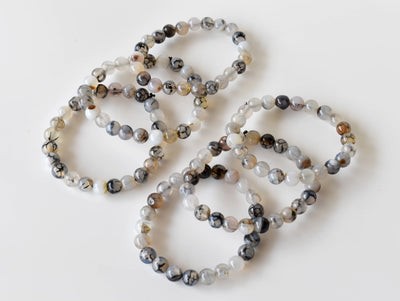 Dragon Vein Agate Bracelet 6mm, 8mm, 10mm Bracelet de perles rondes, Bracelet de pierres précieuses Pierres de guérison
