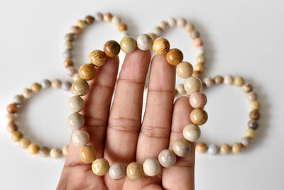 Bracelet de corail fossile 4MM, 6MM, 8MM, 10MM Un bracelet de perles rondes, bracelet de pierres précieuses pierres de guérison