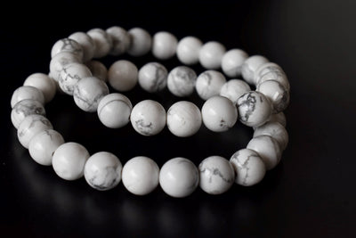 Bracelet Howlite 4MM, 6MM, 8MM, 10MM, 12MM Un Bracelet de perles rondes, Bracelet de pierres précieuses Pierres de guérison