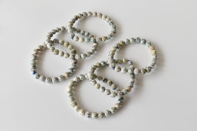 K2 Bracelet 6MM, 8MM, 10MM Un Bracelet de Perles Rondes, Bracelet de Pierres Précieuses Pierres de Guérison