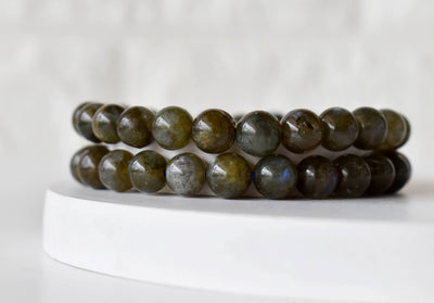 Bracelet Labradorite 6MM, 8MM, 10MM AAA Bracelet de perles rondes, Bracelet de pierres précieuses Pierres de guérison