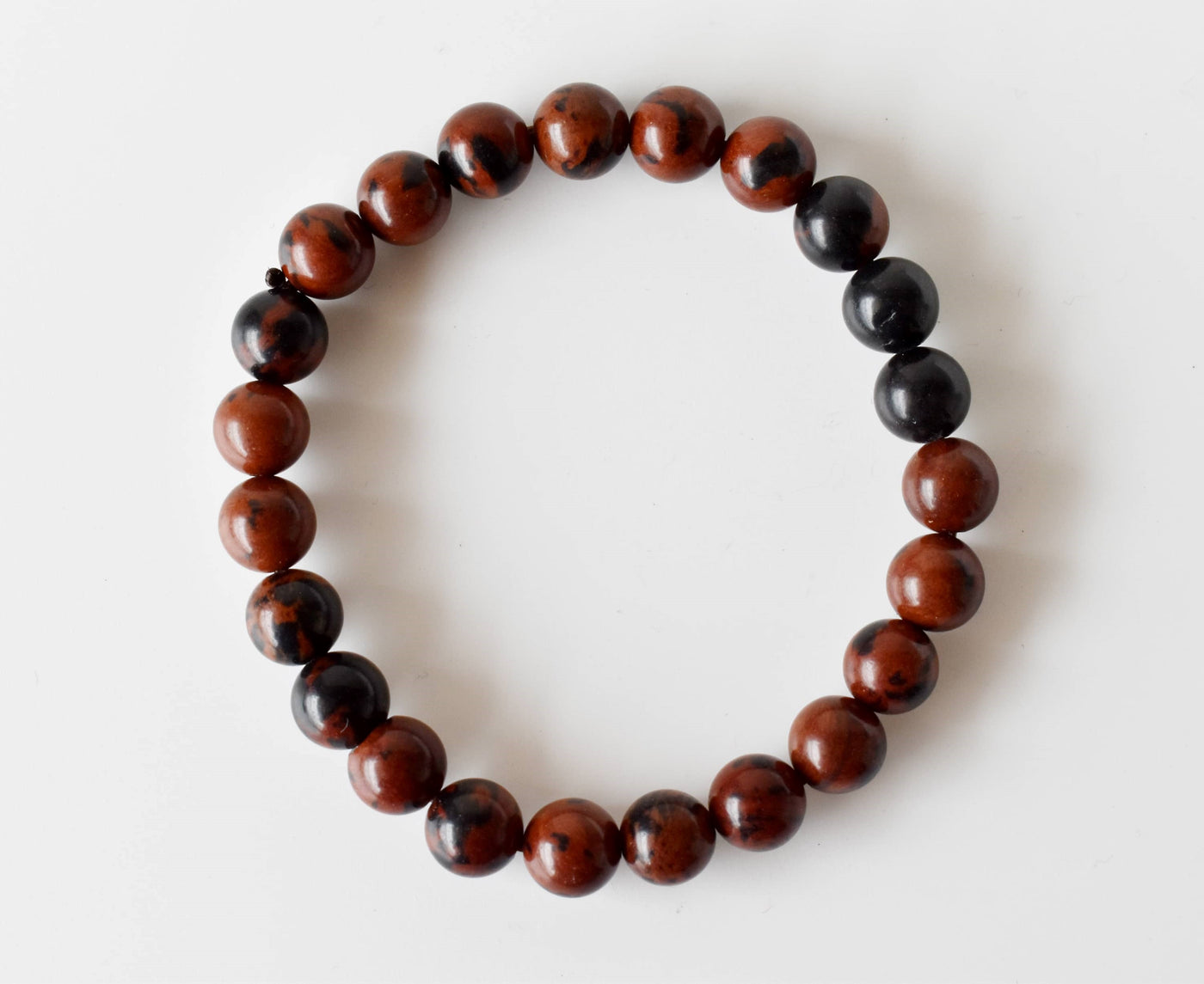 Bracelet en obsidienne en acajou 4 MM, 6 MM, 8 MM, 10 MM, 12 MM Un bracelet de perles rondes, bracelet de pierres précieuses pierres de guérison