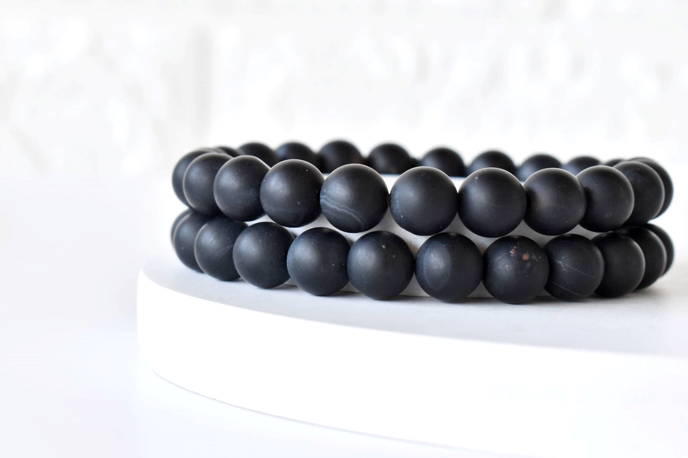 Bracelet en onyx noir 6MM, 8MM, 10MM Bracelet de perles rondes MAAA, Bracelet de pierres précieuses Pierres de guérison