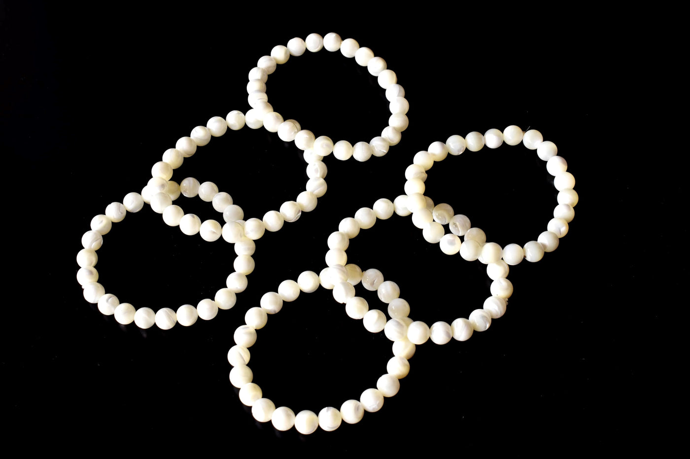 Bracelet MOP 4MM, 6MM, 8MM, 10MM, 12MM STAR Bracelet de perles rondes, Bracelet de pierres précieuses Pierres de guérison
