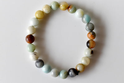 Bracelet multi Amazonite 4 MM, 6 MM, 8 MM, 10 MM Bracelet de perles rondes AAA, Bracelet de pierres précieuses pierres de guérison