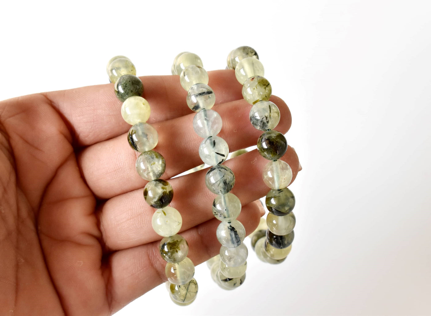 Bracelet de phrénite 4MM, 6MM, 8MM, 10MM AAA Bracelet de perles rondes, Bracelet de pierres précieuses Pierres de guérison