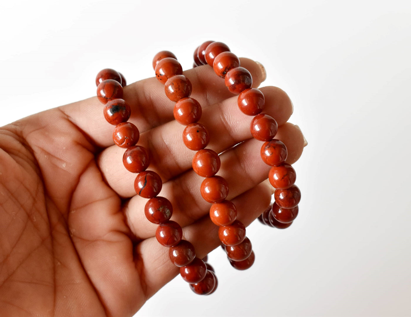 Bracelet de jaspe rouge 4MM, 6MM, 8MM, 10MM, 12MM AAA Bracelet de perles rondes, Bracelet de pierres précieuses Pierres de guérison