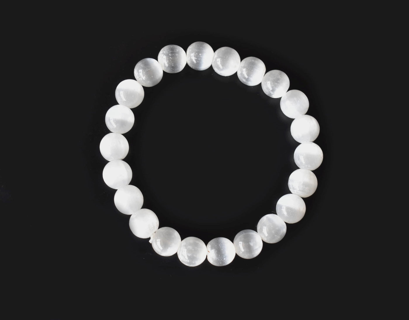 Bracelet de sélénite 6MM, 8MM, 10MM AAA Bracelet de perles rondes, Bracelet de pierres précieuses Pierres de guérison