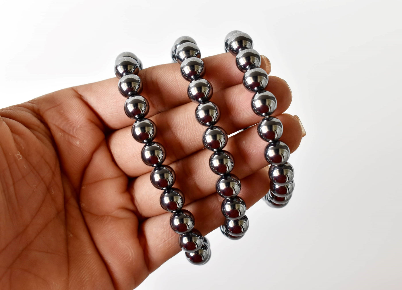 Bracelet en shungite naturelle noire A, bracelet en cristal perlé rond de 6 mm, 8 mm, 10 mm