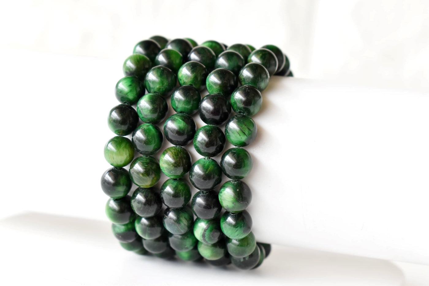Green Tiger Cats Eye Bracelet (Longevity and Protection)